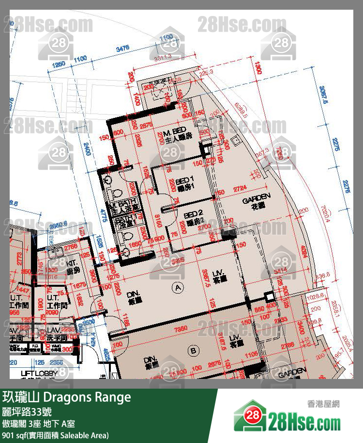 玖瓏山 傲瓏閣3座地下 A室 平面圖