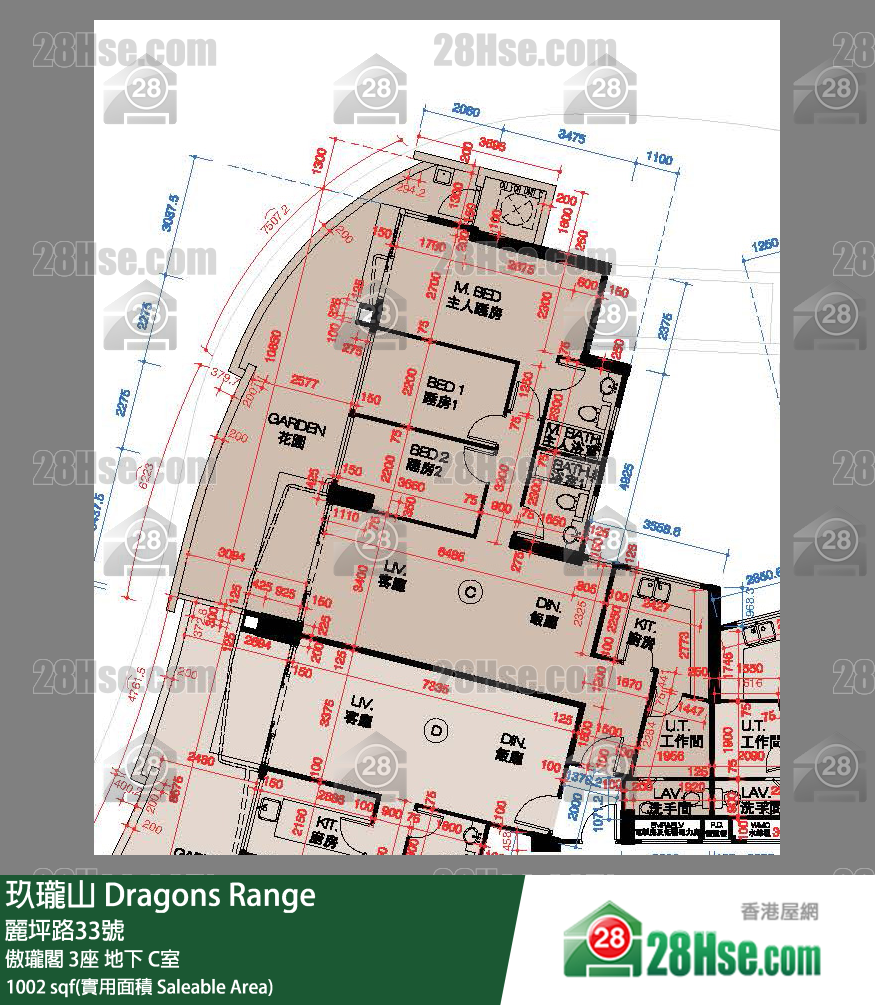 玖瓏山 傲瓏閣 3座 C室 平面圖