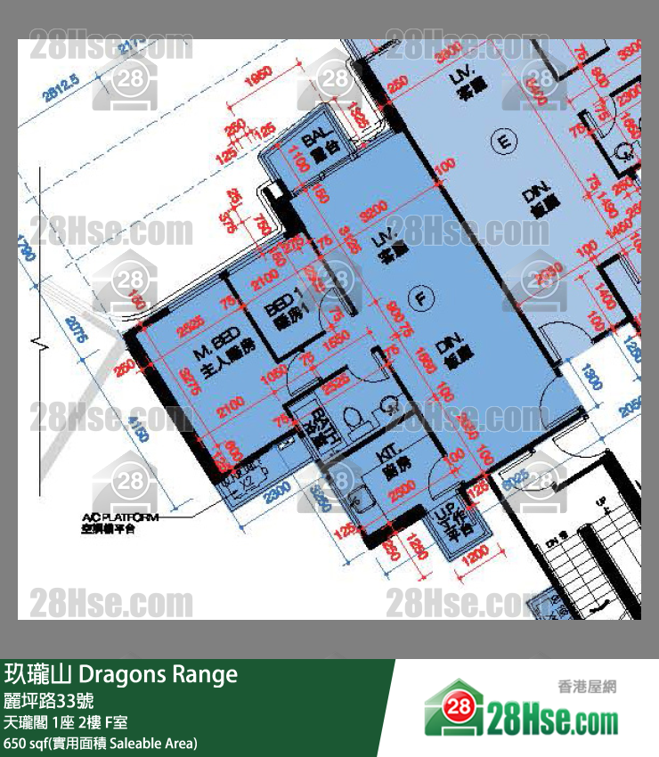 玖瓏山 天瓏閣 1座 2樓 F室 平面圖