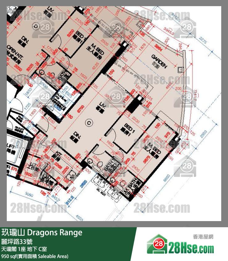 玖瓏山 天瓏閣1座地下 C室 平面圖