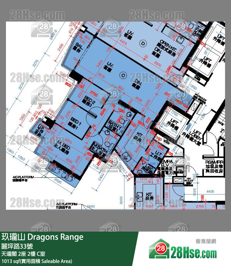 玖珑山 天珑阁 2座 2楼 C室 平面图