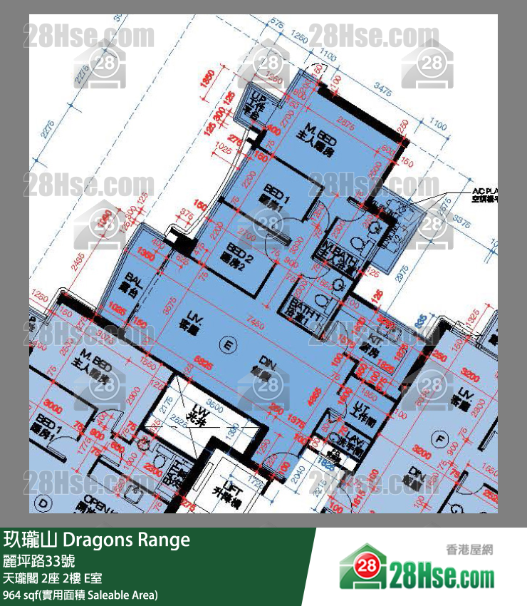玖瓏山 天瓏閣2座2樓 E室 平面圖