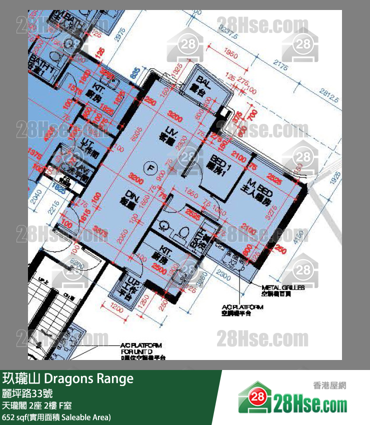 玖瓏山 天瓏閣2座2樓 F室 平面圖