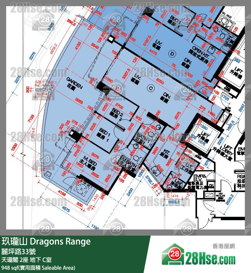 玖瓏山 天瓏閣2座地下 C室 平面圖