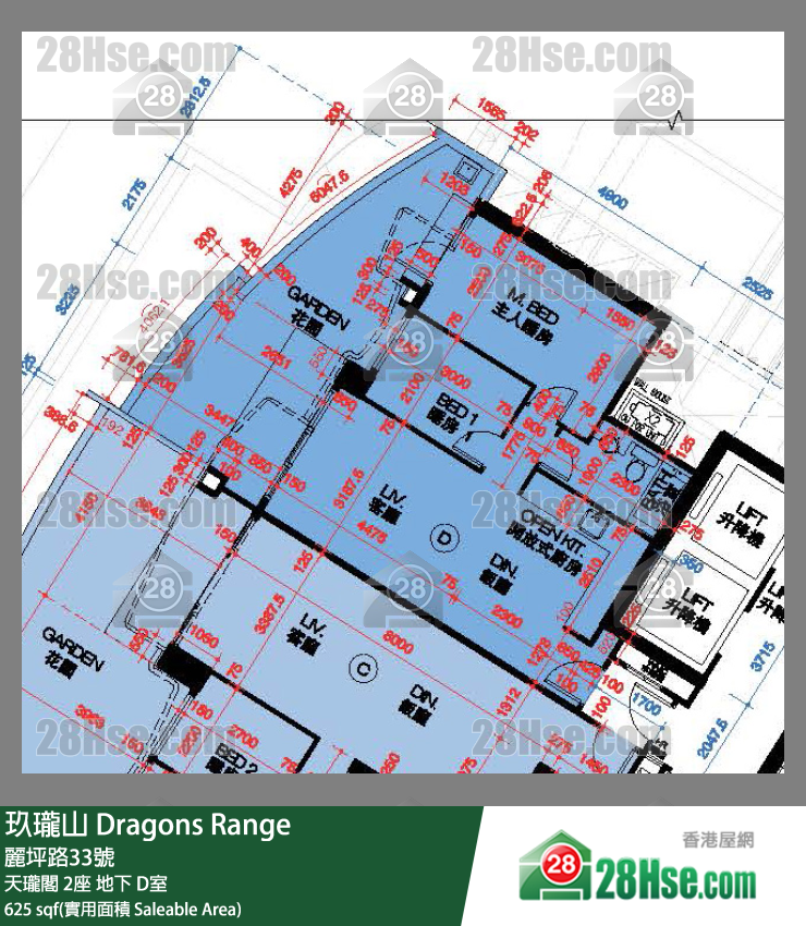 玖瓏山 天瓏閣2座地下 D室 平面圖