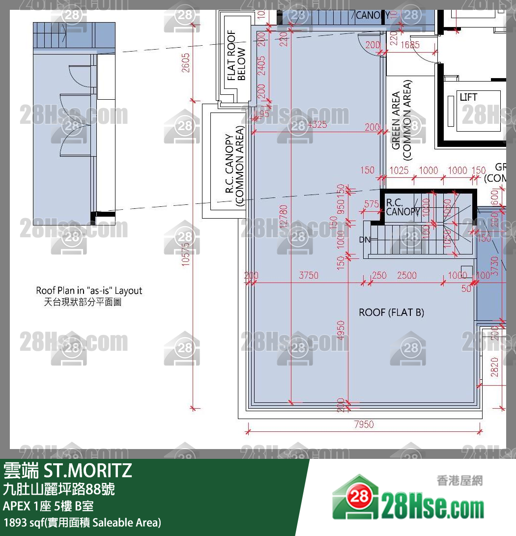 雲端 大廈APEX 1座5樓 B室 平面圖