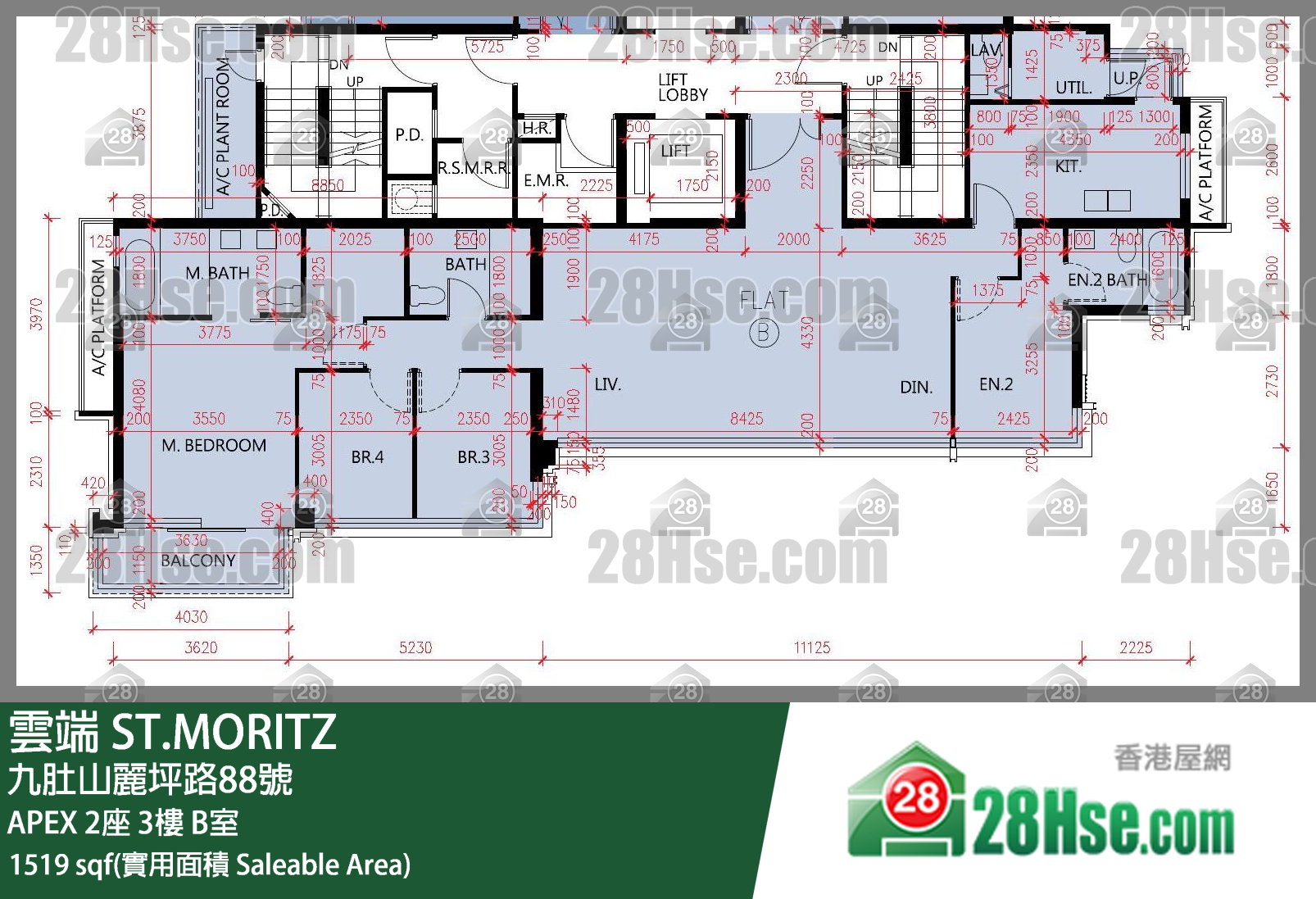 云端 大厦APEX 2座3楼 B室 平面图
