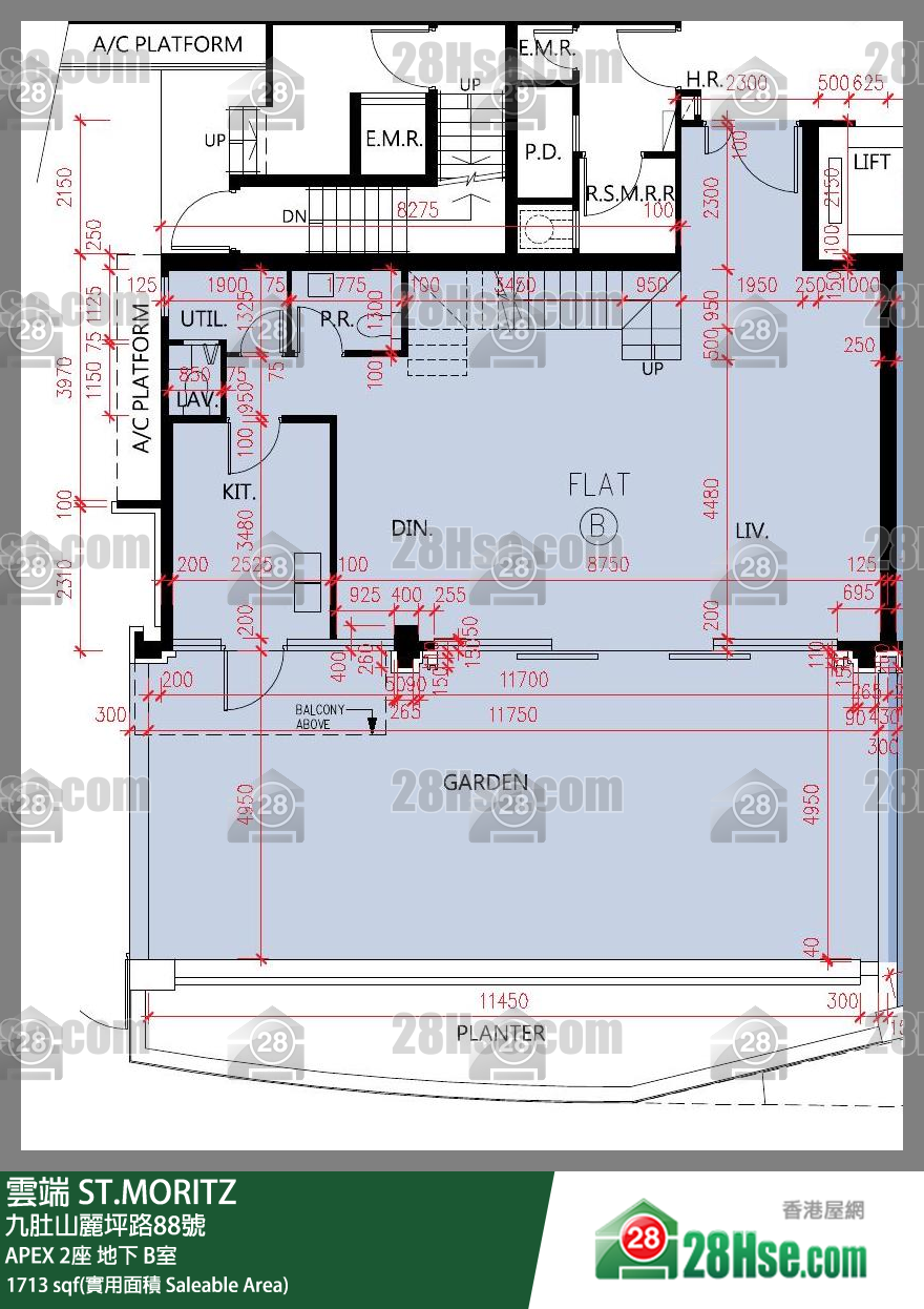 雲端 大廈APEX 2座地下 B室 平面圖