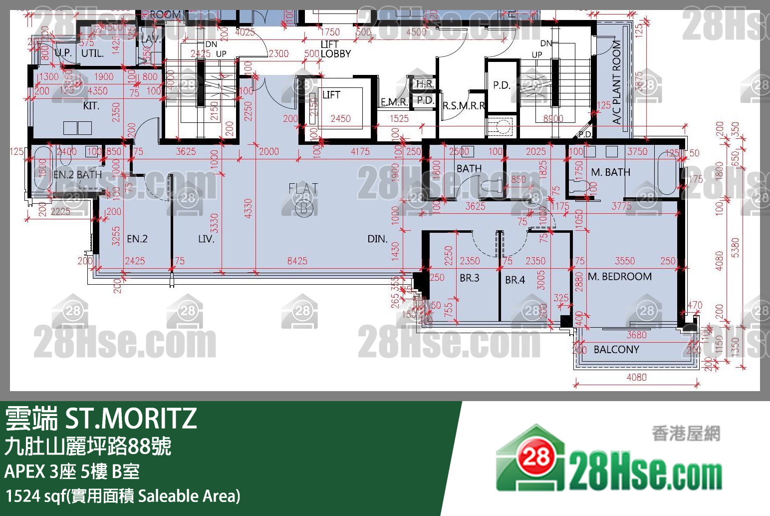 雲端 大廈APEX 3座5樓 B室 平面圖