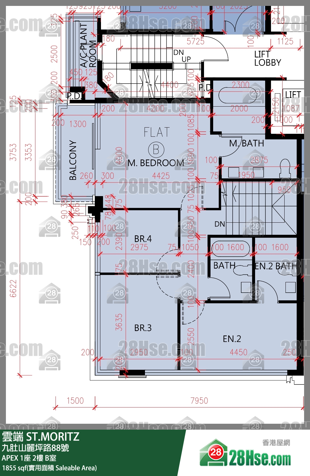 雲端 大廈APEX 1座2樓 B室 平面圖