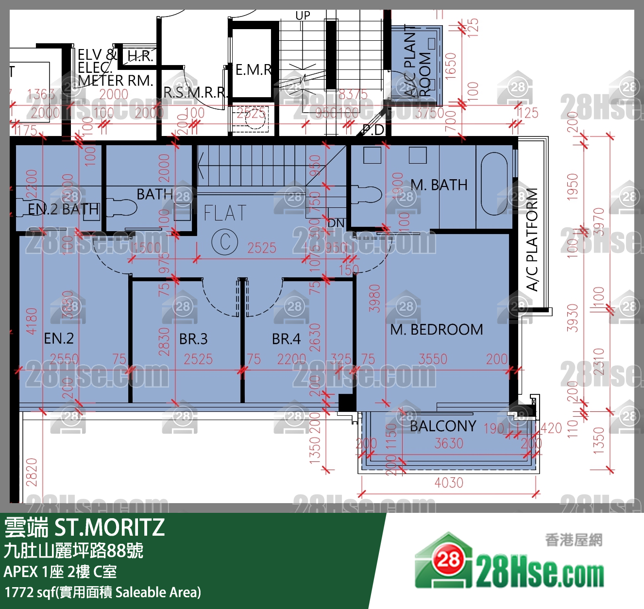 雲端 大廈APEX 1座2樓 C室 平面圖
