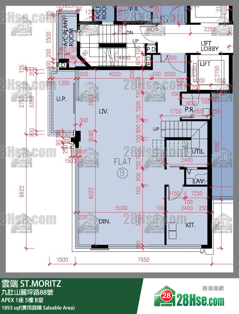 雲端 大廈APEX 1座5樓 B室 平面圖