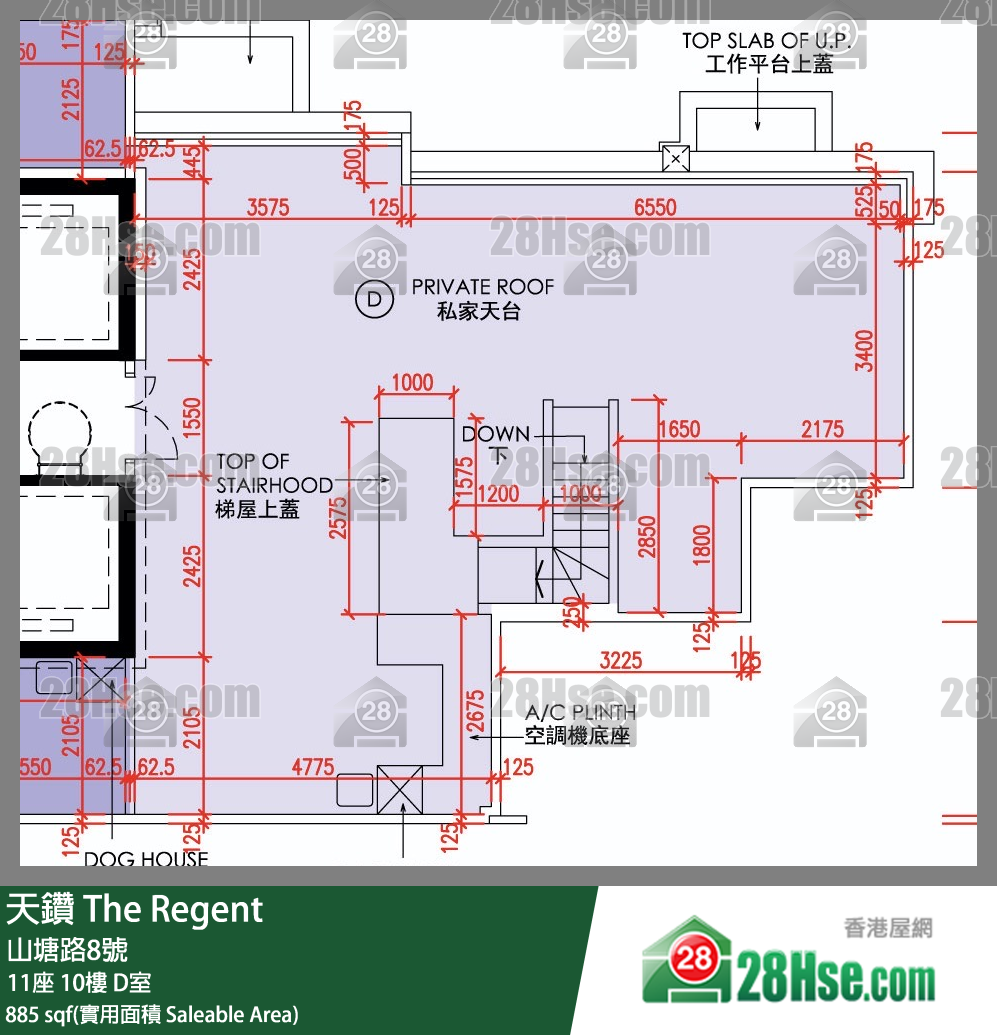 天鑽 11座 10樓 D室 平面圖