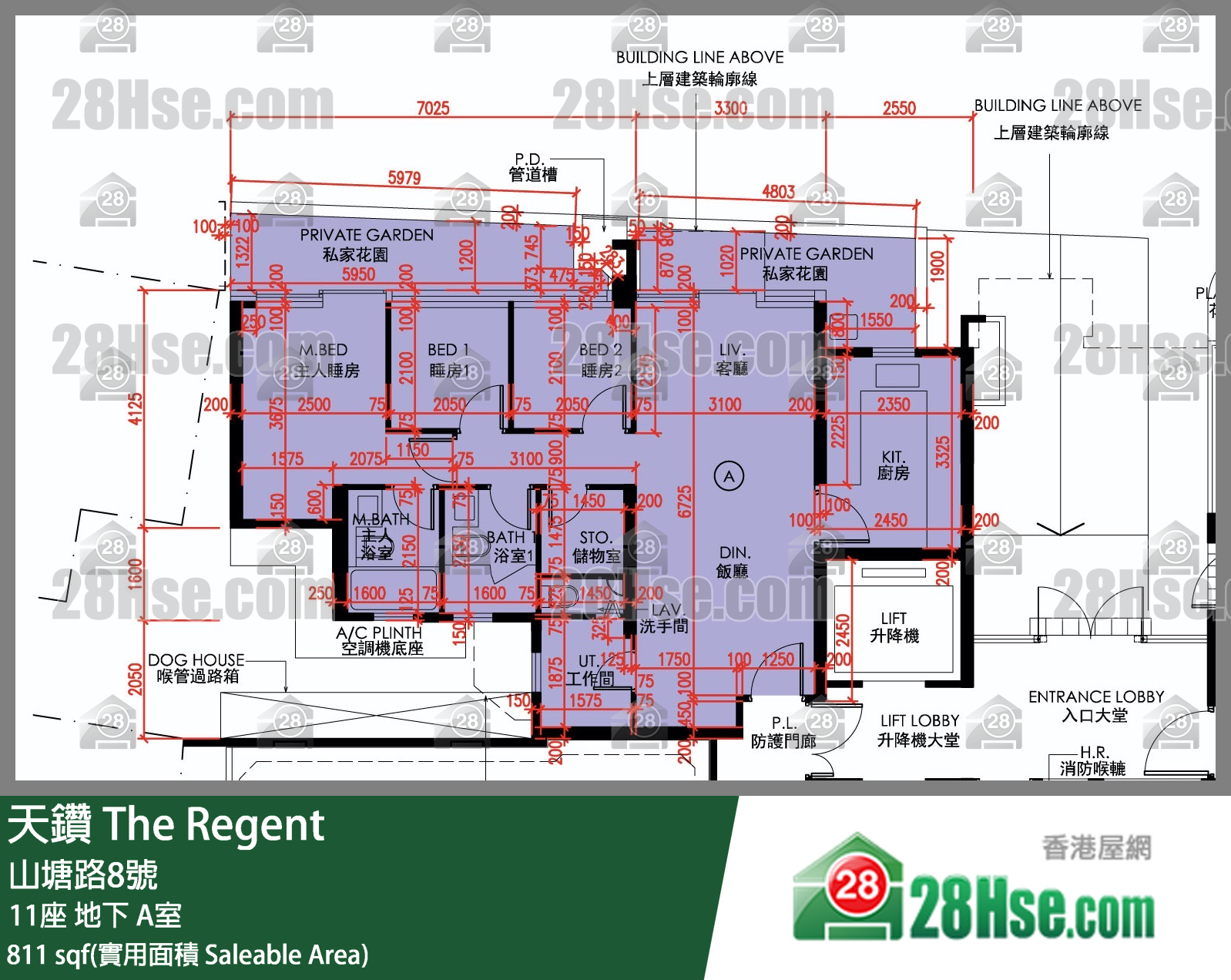天鑽 11座 A室 平面圖
