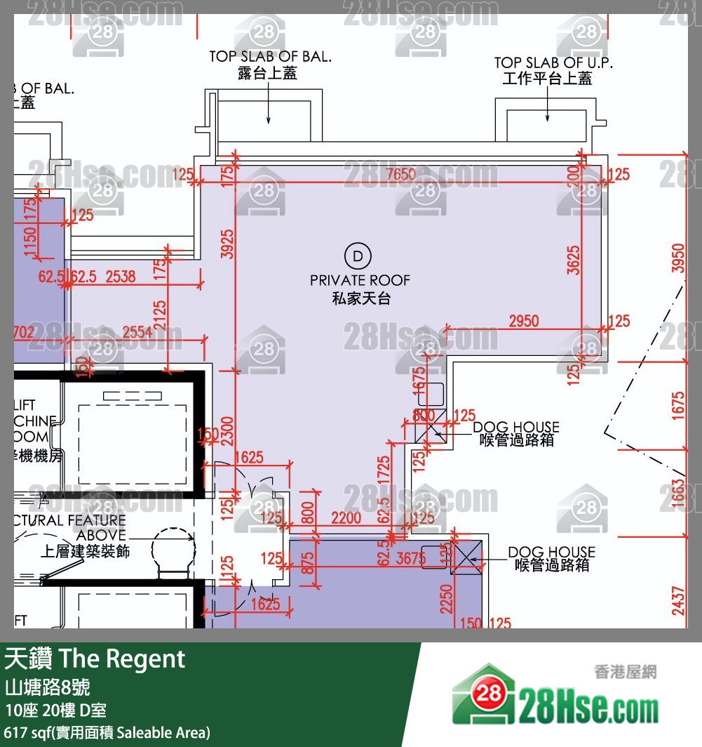 天鑽 10座 20樓 D室 平面圖