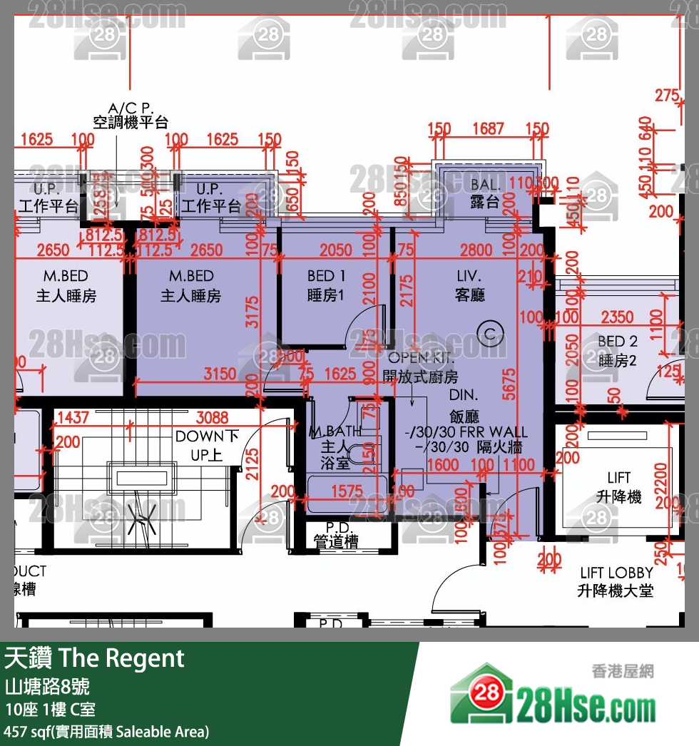 天钻 10座 1楼 C室 平面图