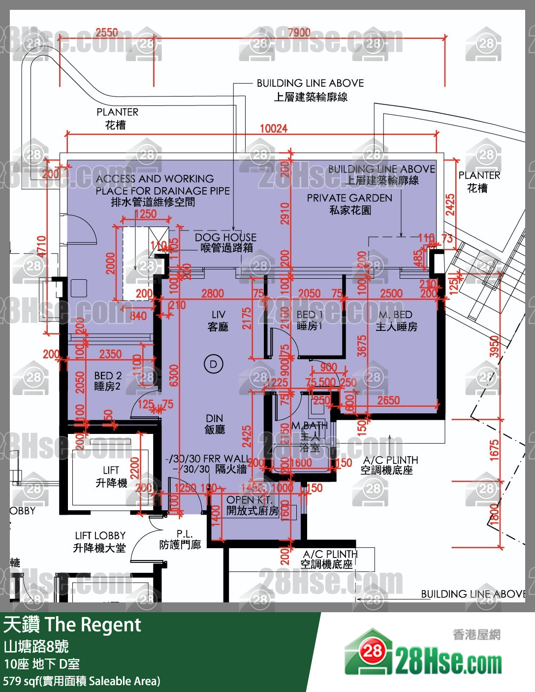 天鑽 10座 D室 平面圖