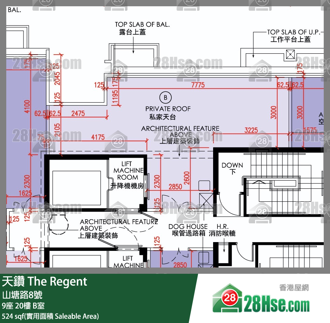 天鑽 9座 20樓 B室 平面圖