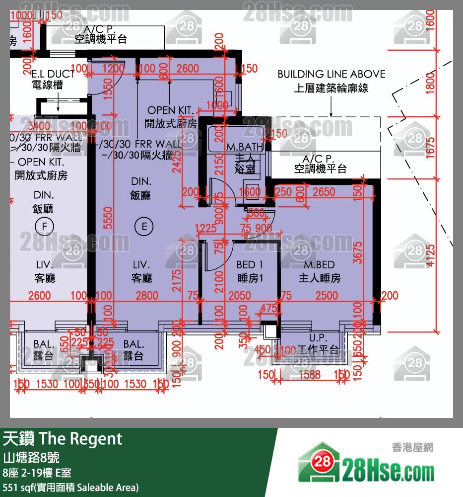 天钻 单位平面图(由 28Hse 提供)