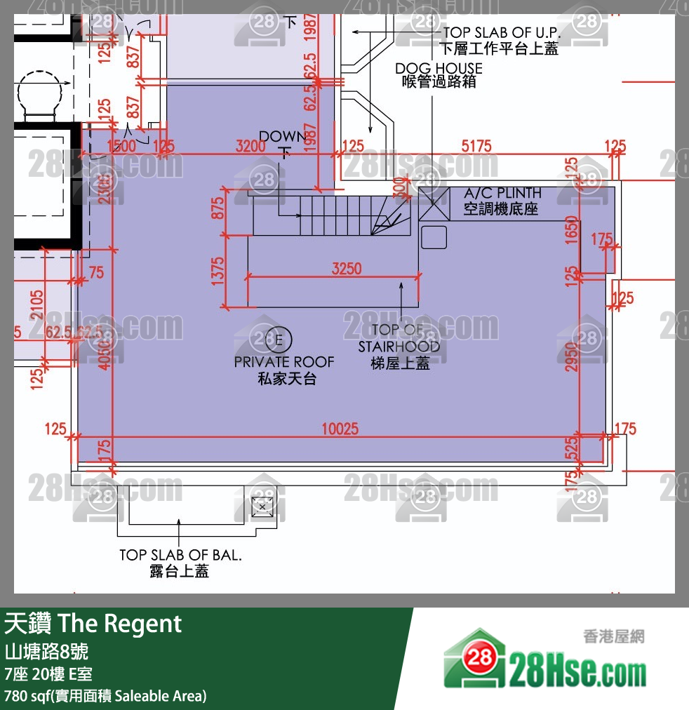 天鑽 7座 20樓 E室 平面圖