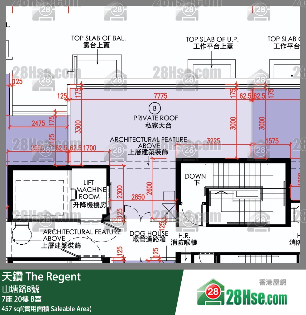 天钻 7座 20楼 B室 平面图