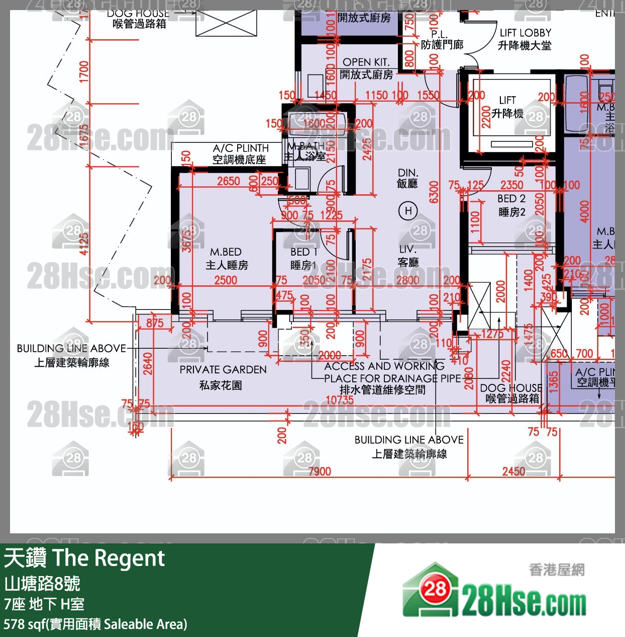 天鑽 7座 H室 平面圖
