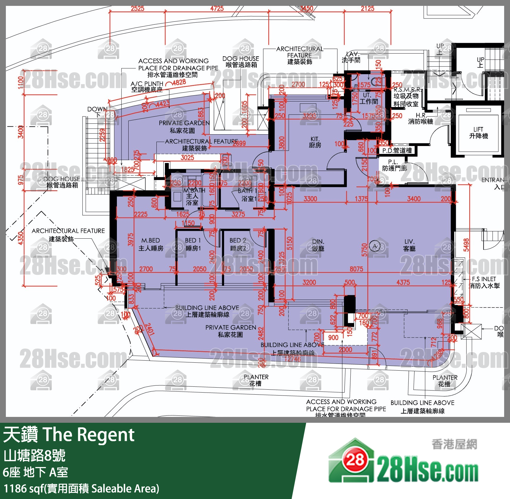 天鑽 6座 A室 平面圖