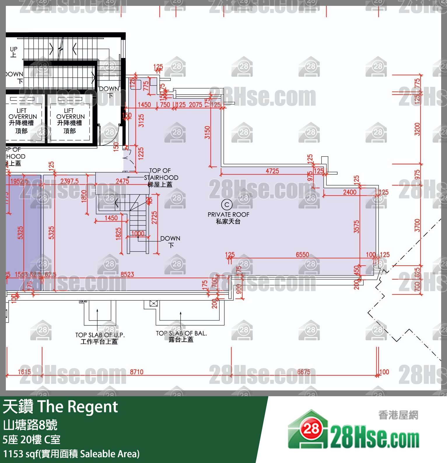 天鑽 5座 20樓 C室 平面圖