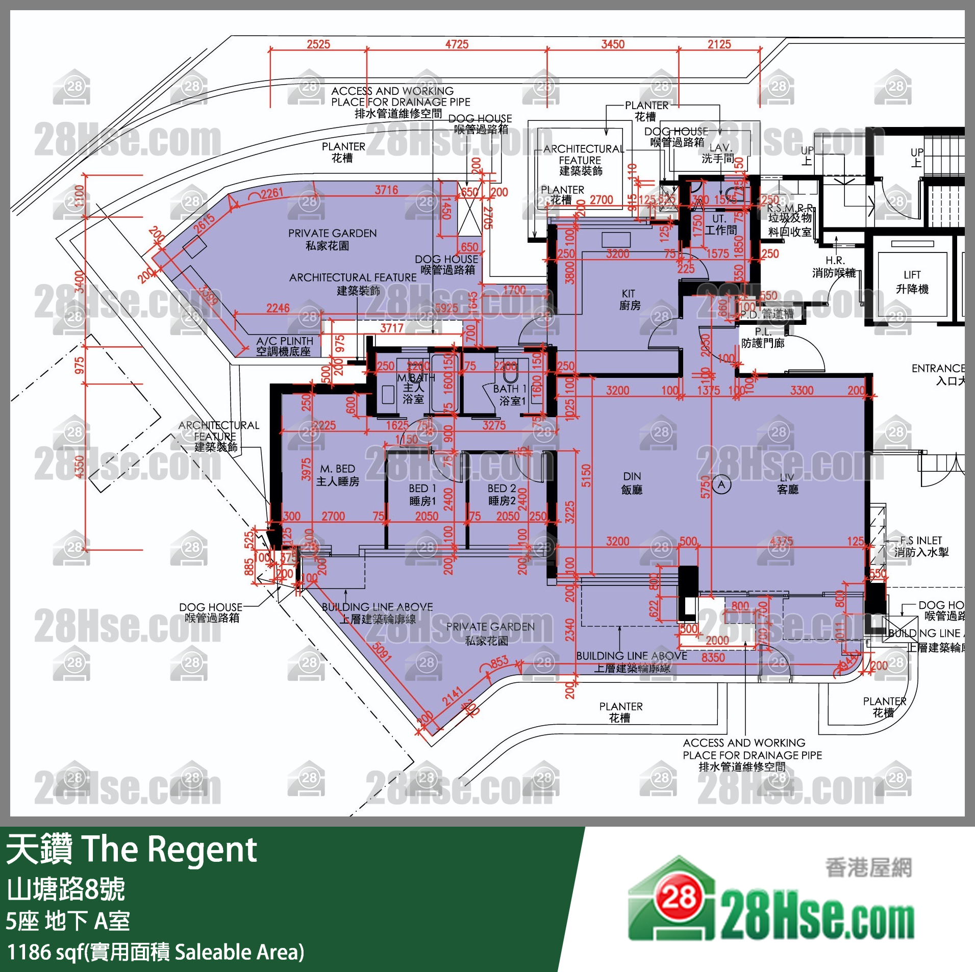 天鑽 5座 A室 平面圖