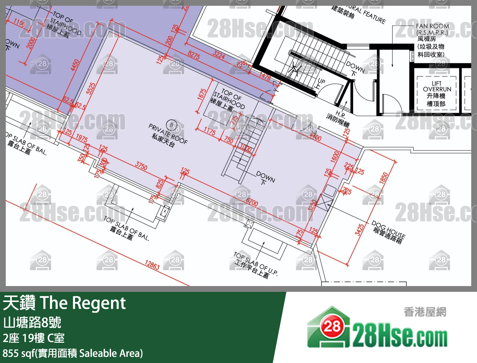 天鑽 2座 19樓 C室 平面圖