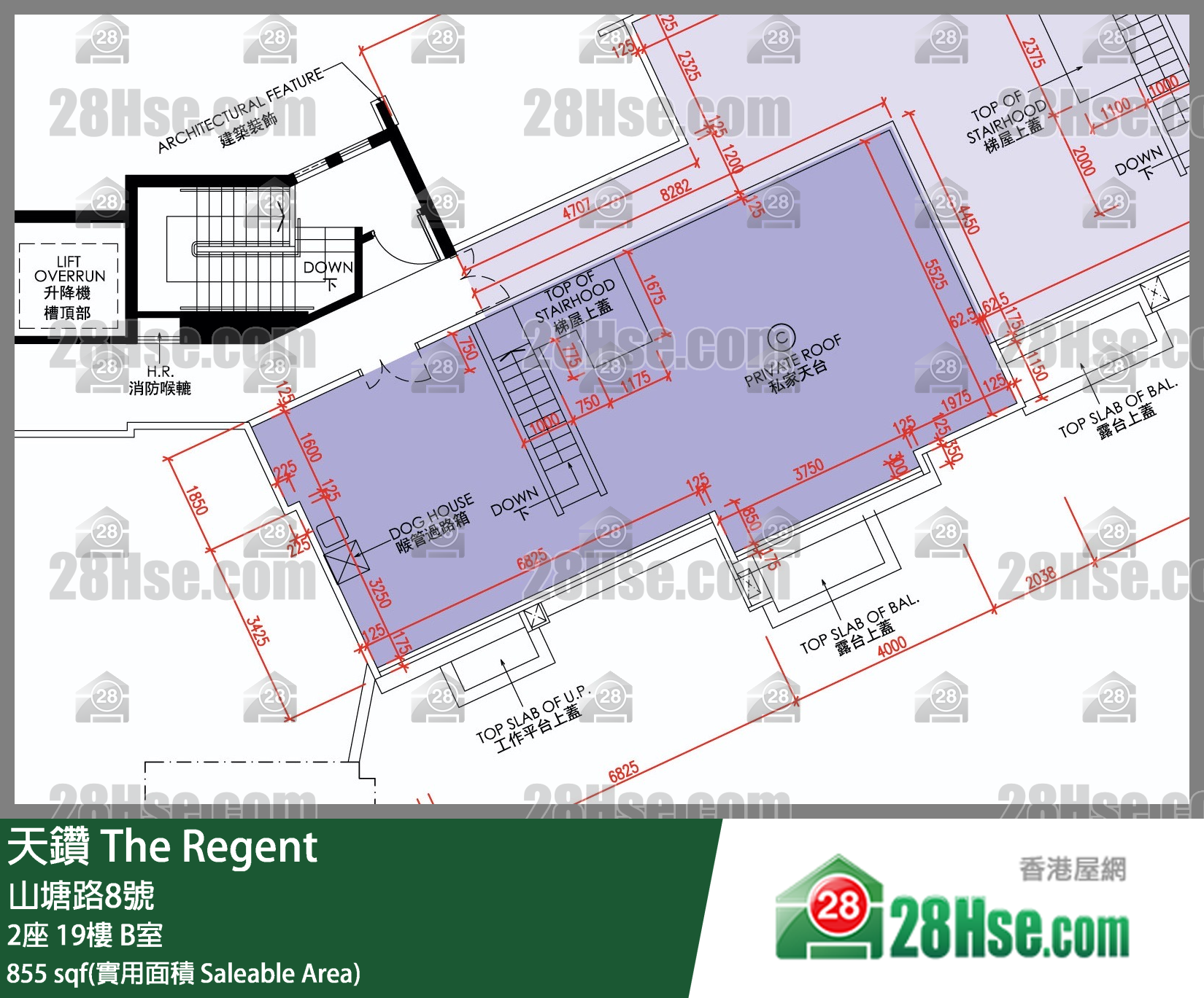 天鑽 2座 19樓 B室 平面圖
