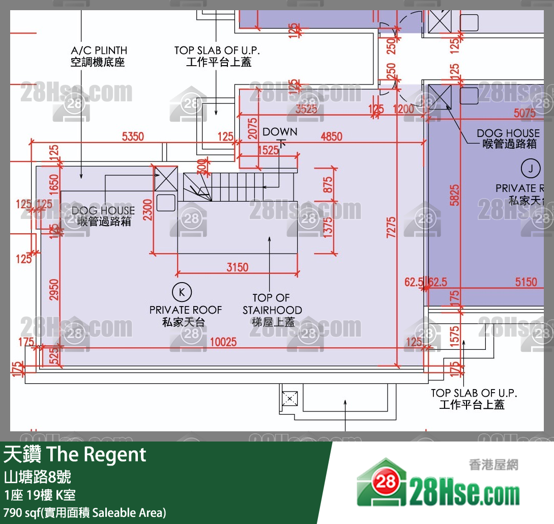 天鑽 1座 19樓 K室 平面圖