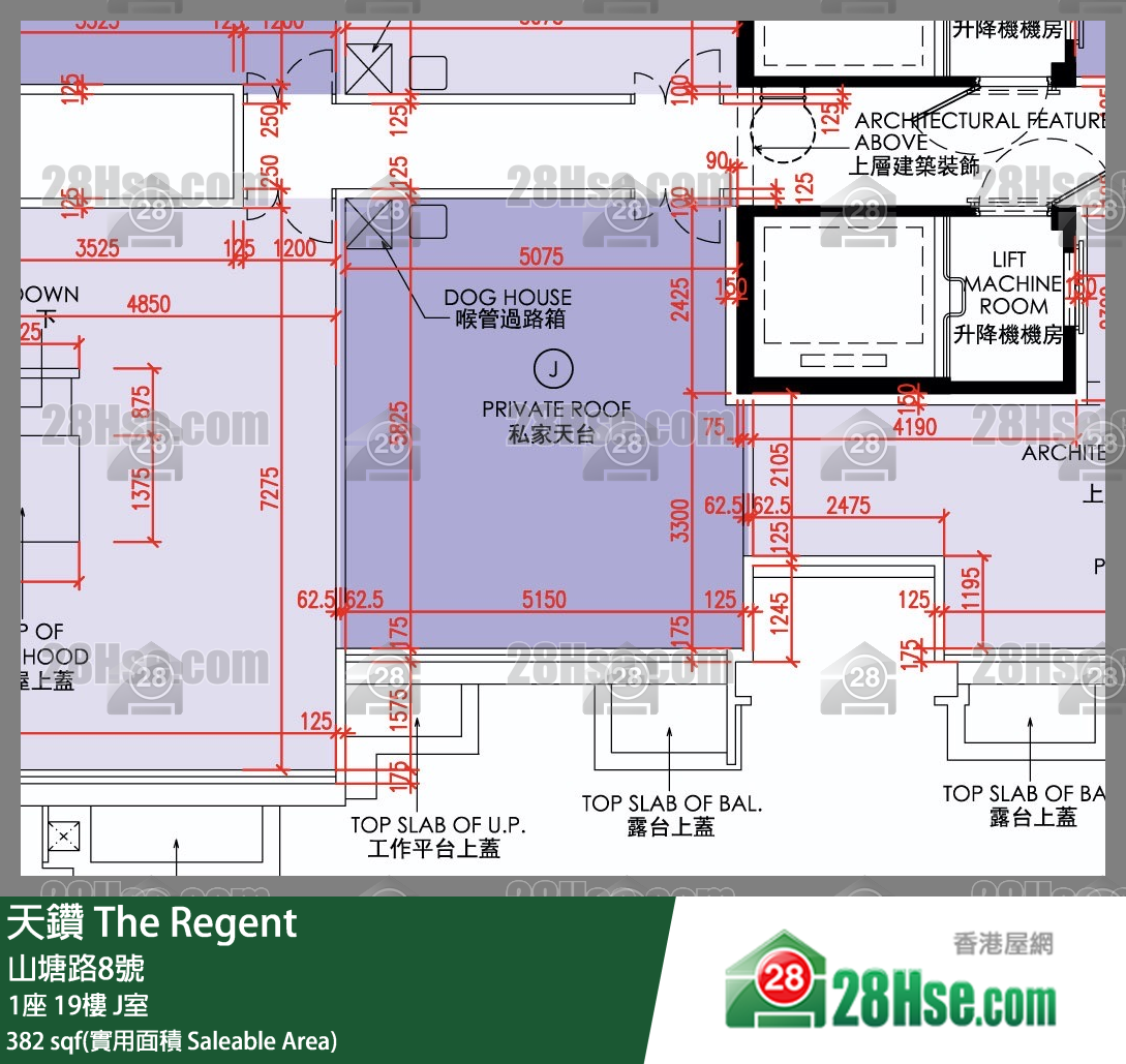 天鑽 1座 19樓 J室 平面圖