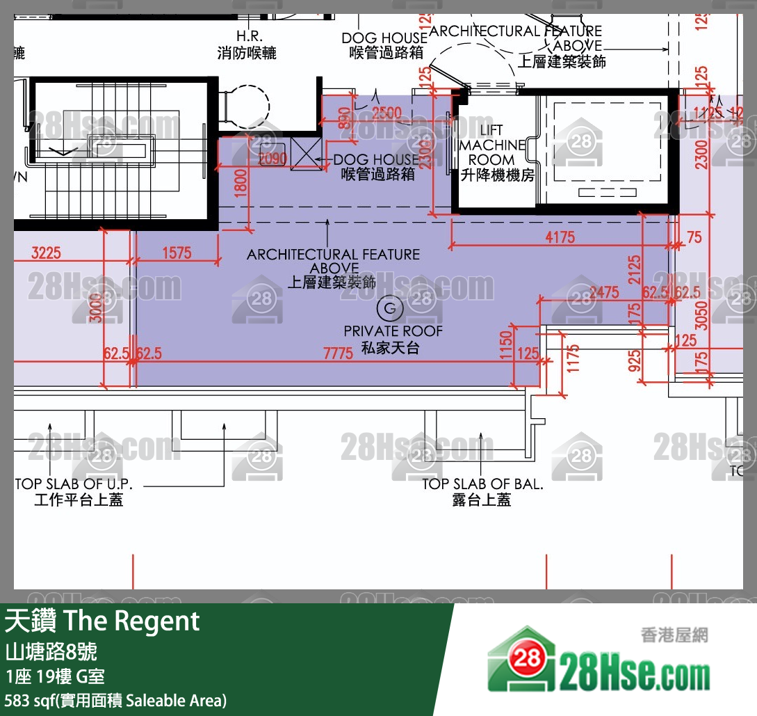 天鑽 1座 19樓 G室 平面圖