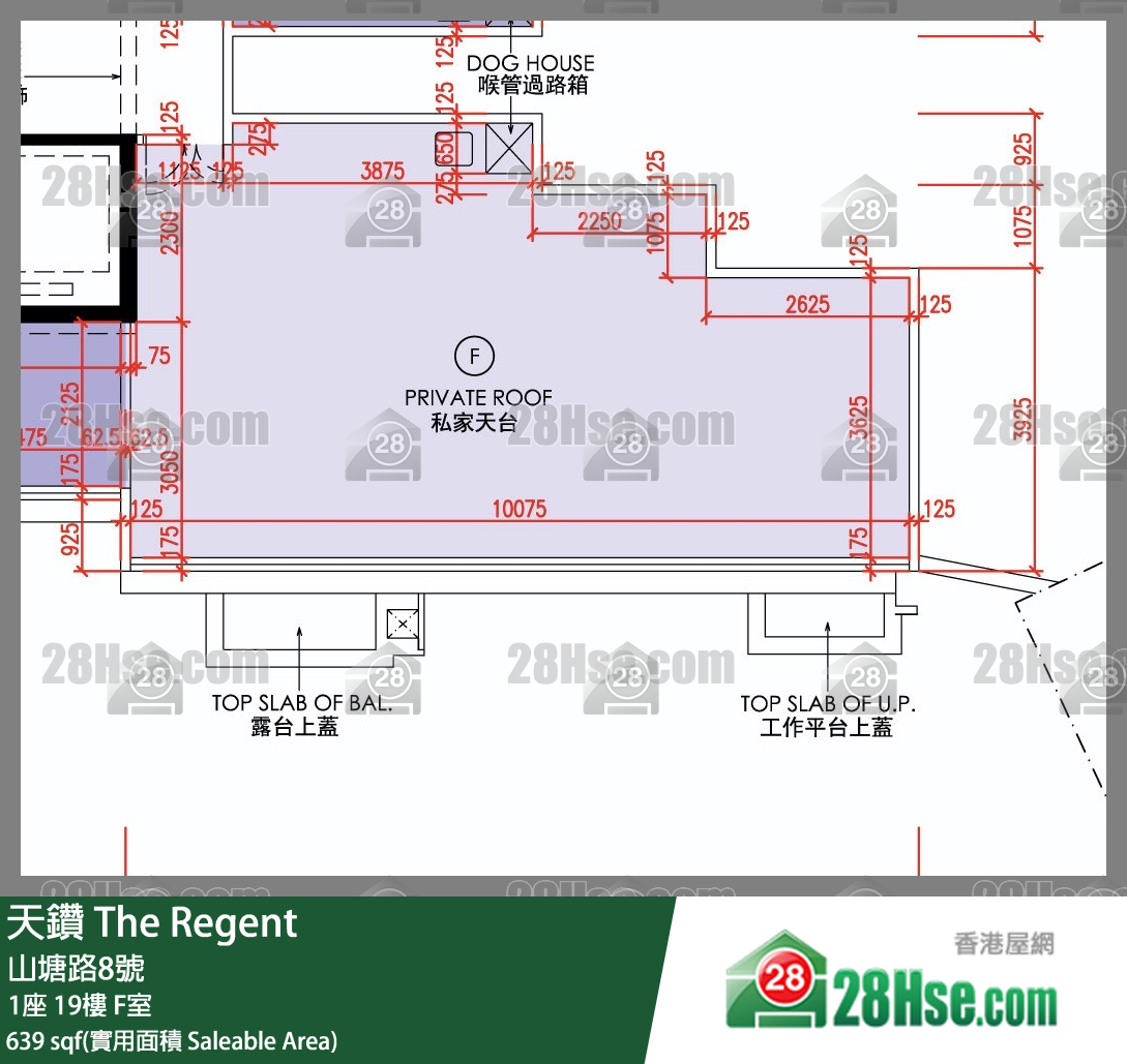 天鑽 1座 19樓 F室 平面圖