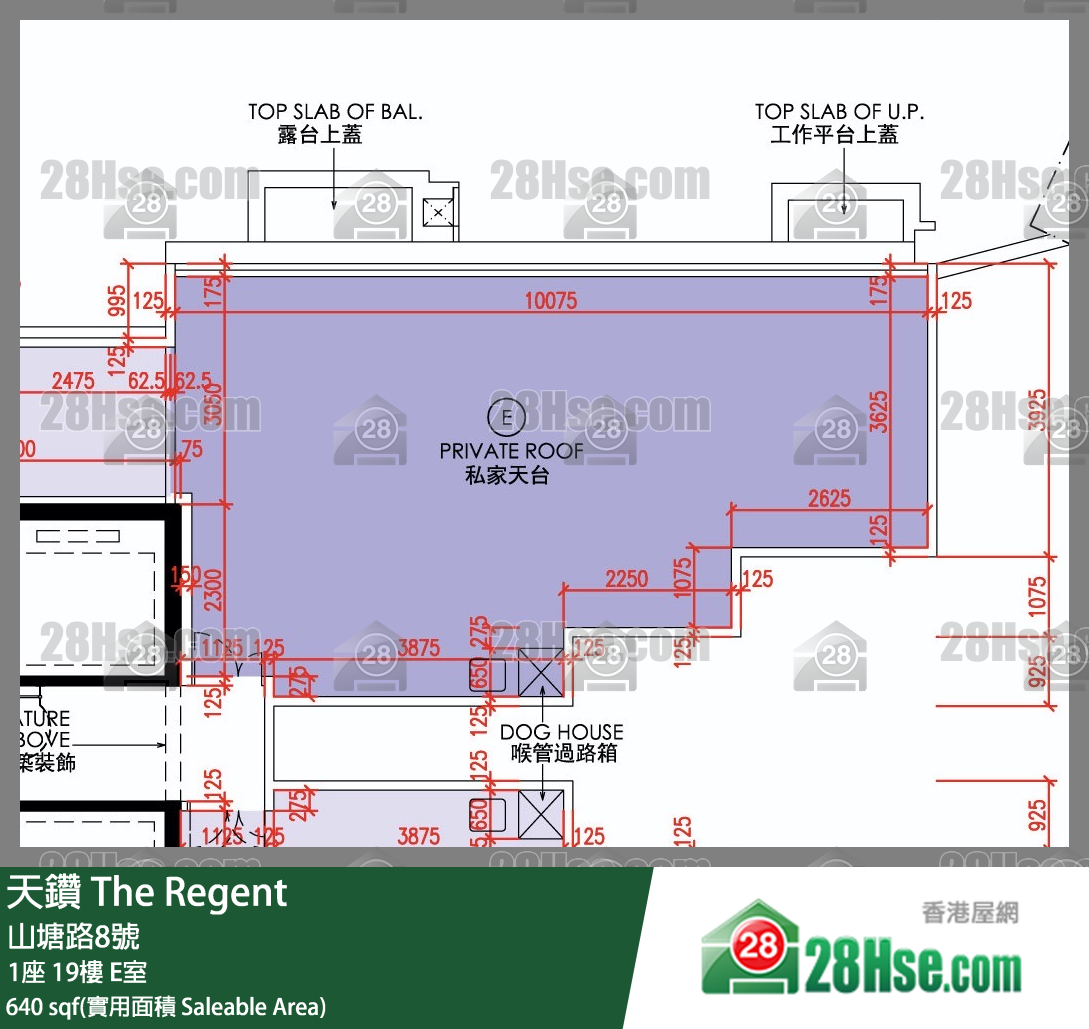 天鑽 1座 19樓 E室 平面圖