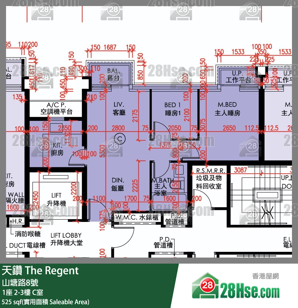 天鑽 1座 3樓 C室 平面圖