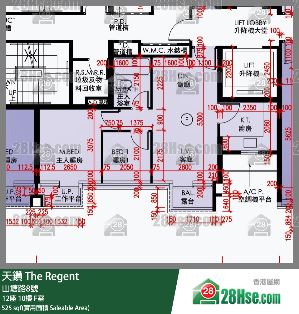 天钻 12座 10楼 F室 平面图