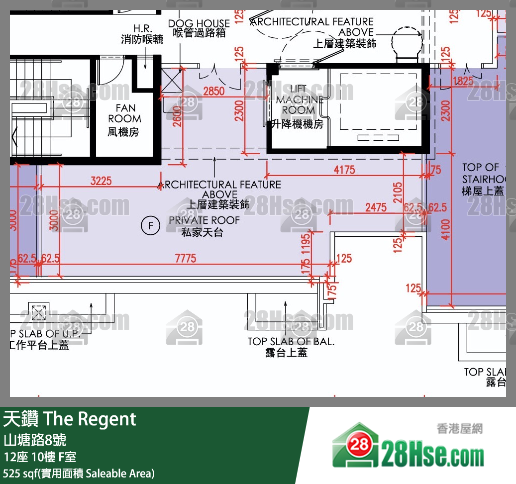 天钻 12座 10楼 F室 平面图