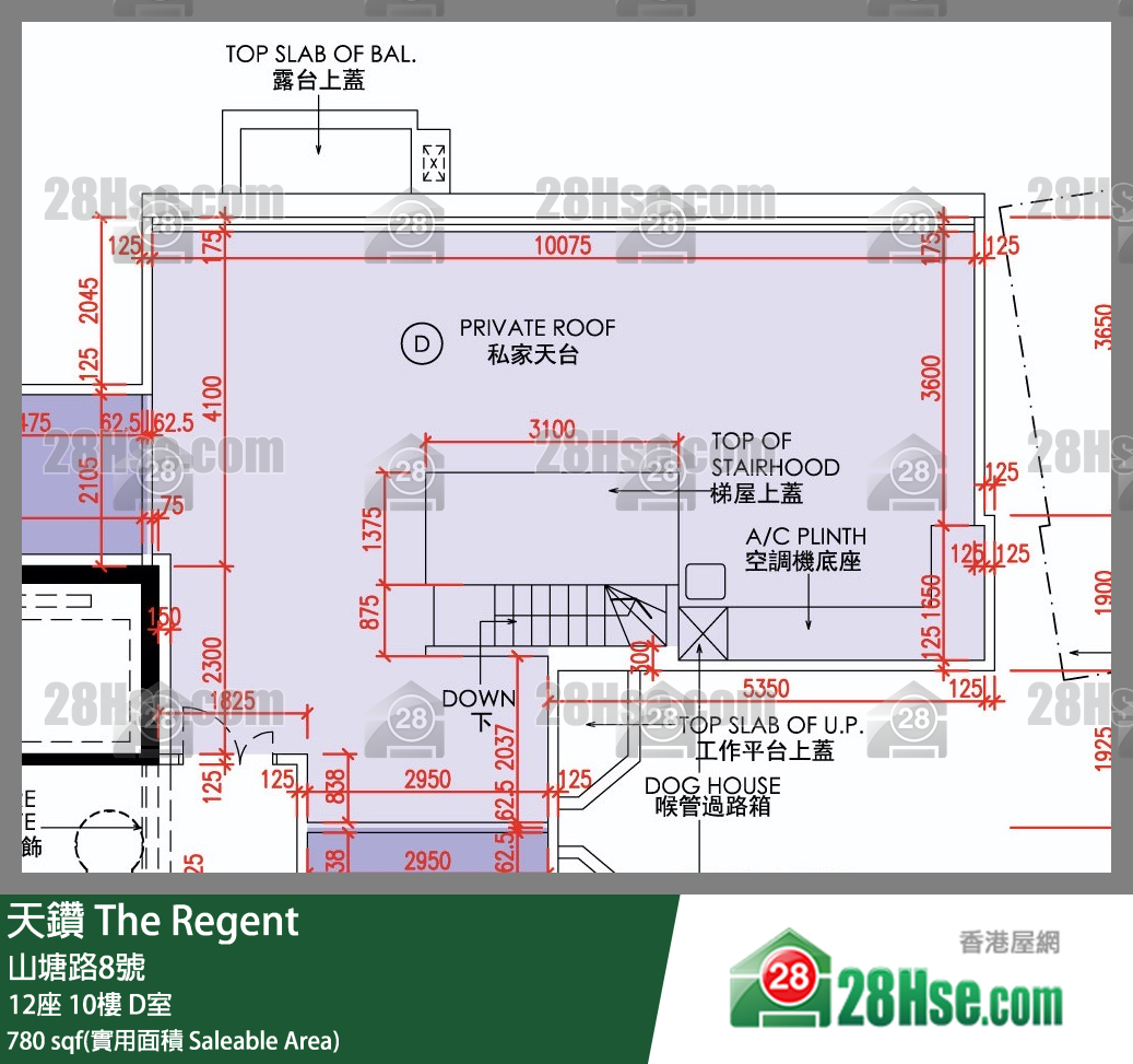天鑽 12座 10樓 D室 平面圖