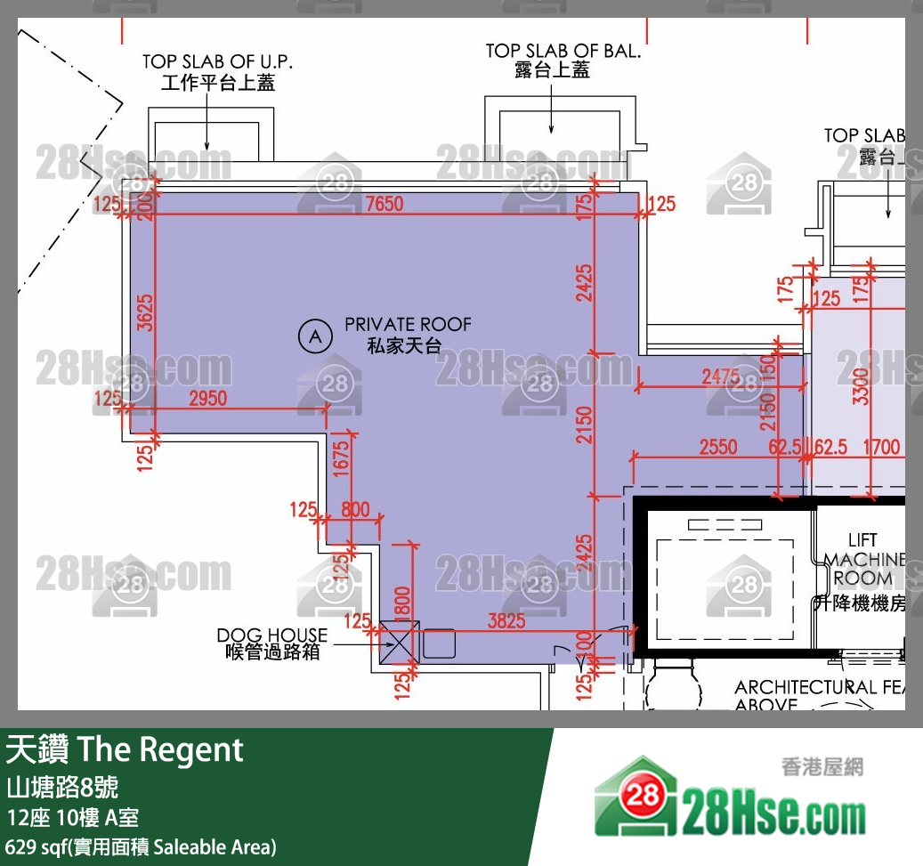 天鑽 12座 10樓 A室 平面圖