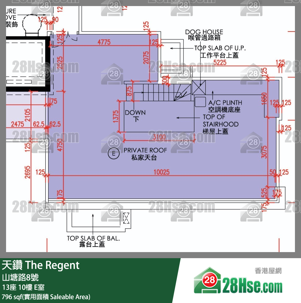 天鑽 13座 10樓 E室 平面圖