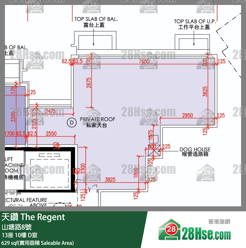 天鑽 13座 10樓 D室 平面圖