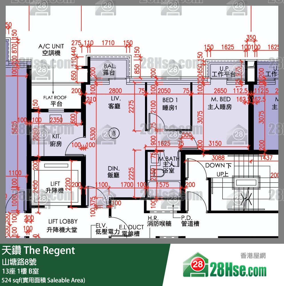 天钻 单位平面图(由 28Hse 提供)