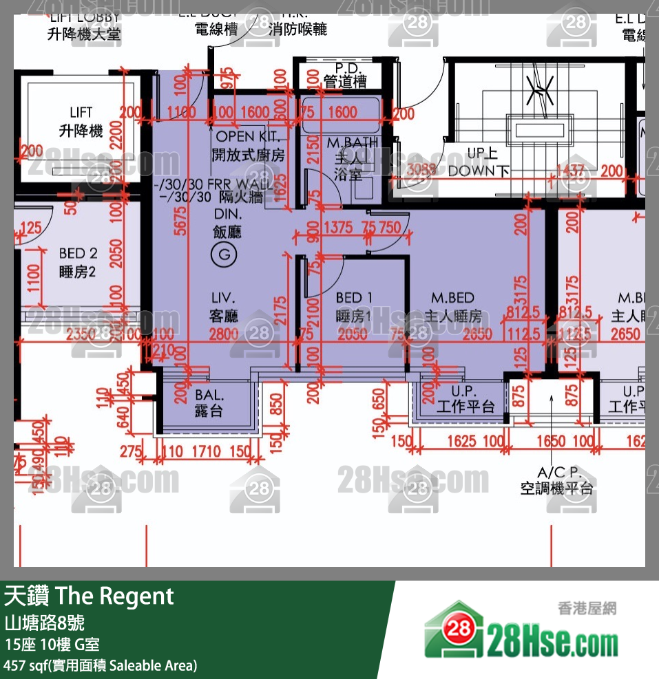 天钻 15座 10楼 G室 平面图