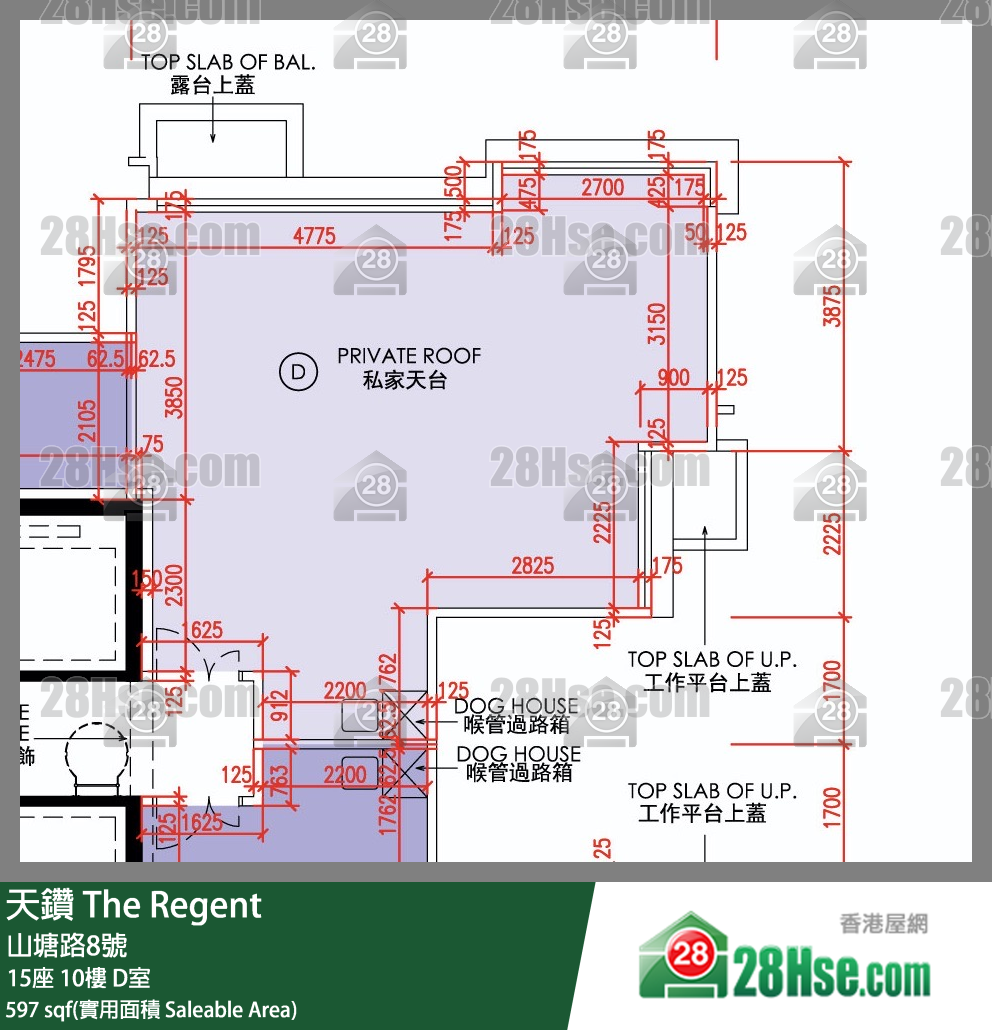 天鑽 15座 10樓 D室 平面圖