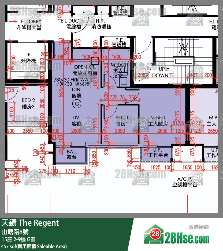 天鑽 15座 3樓 G室 平面圖