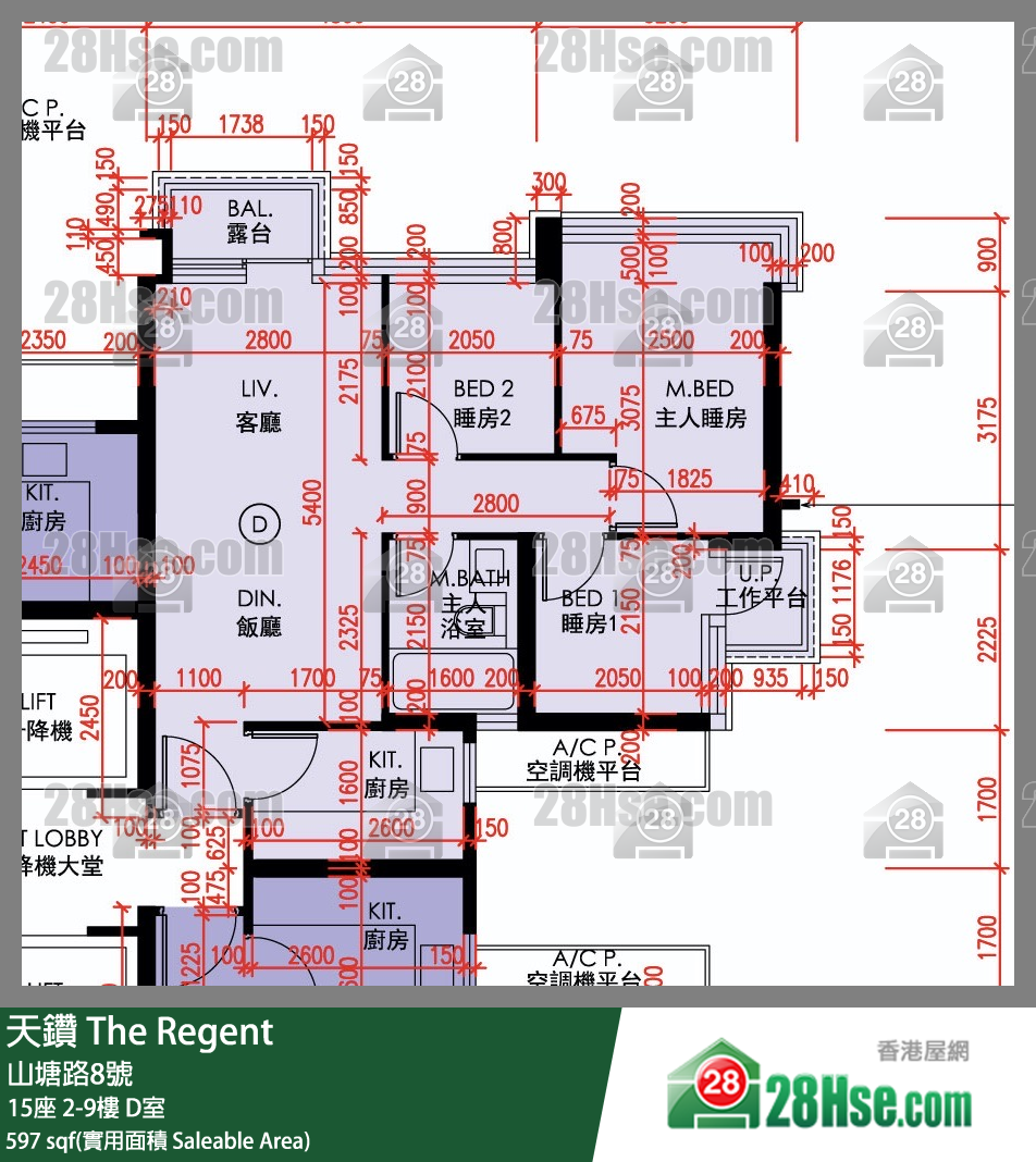 天钻 单位平面图(由 28Hse 提供)