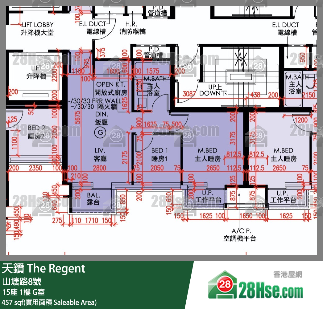 天鑽 15座 1樓 G室 平面圖