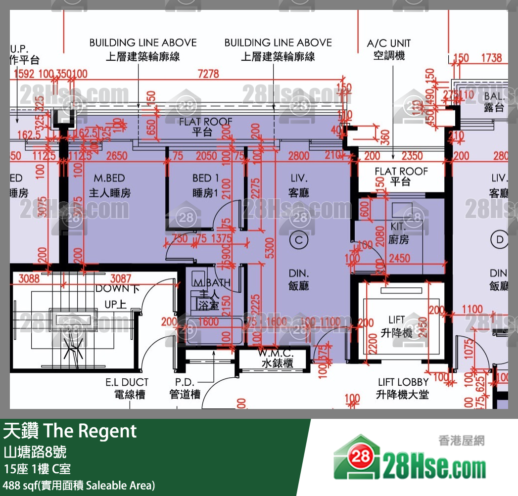 天钻 15座 1楼 C室 平面图